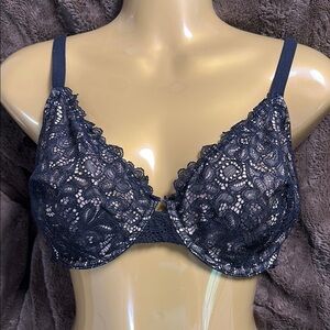SOMA Unlined Plunge Black Lace Sz 36DDD
